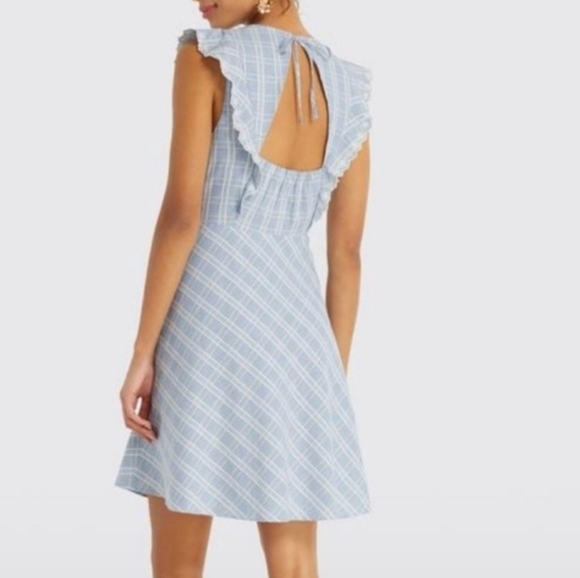 NWT Draper James Collection Embroider Blue Linen Dress (6) - Picture 6 of 8